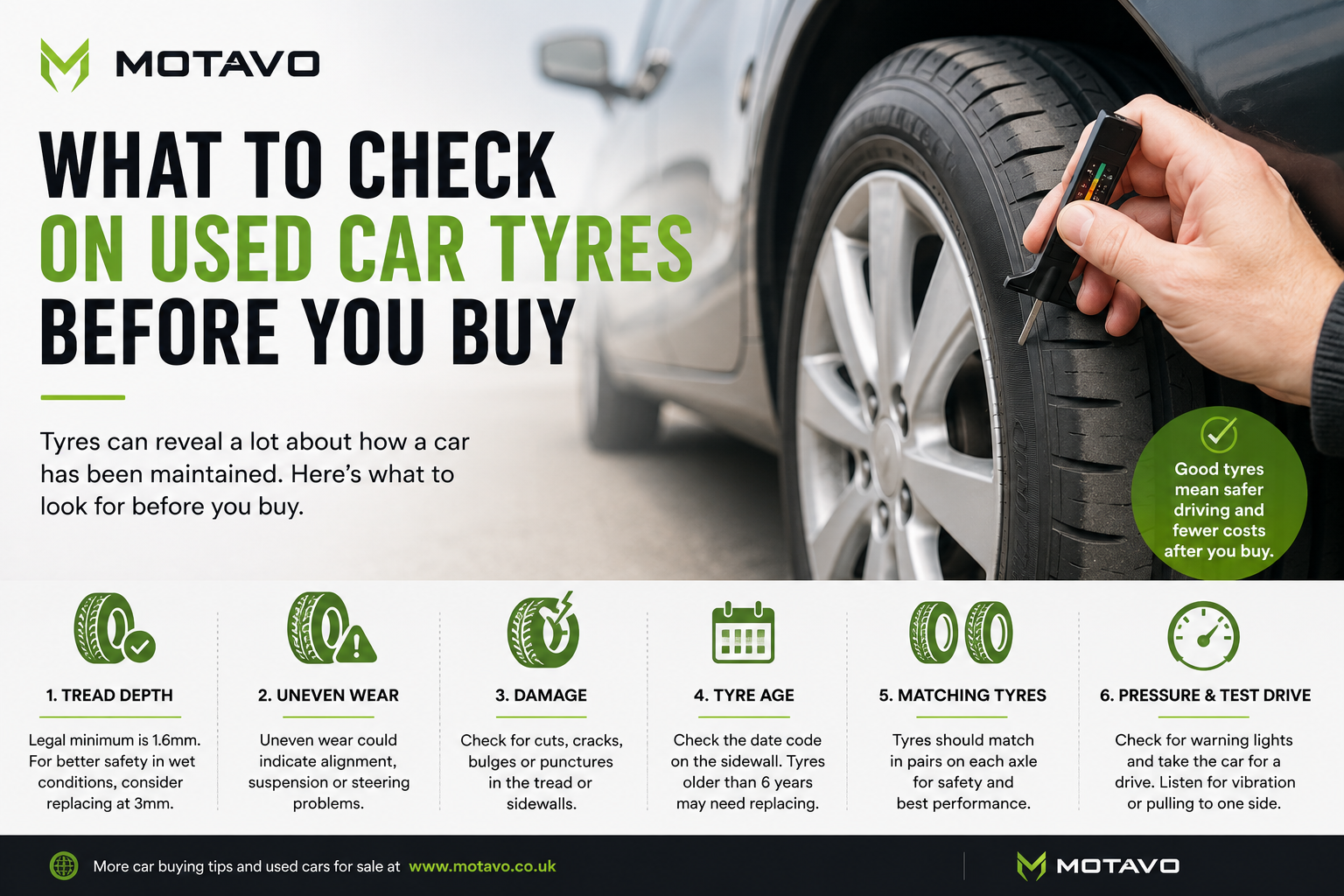 What to Check on Used Car Tyres Before You Buy